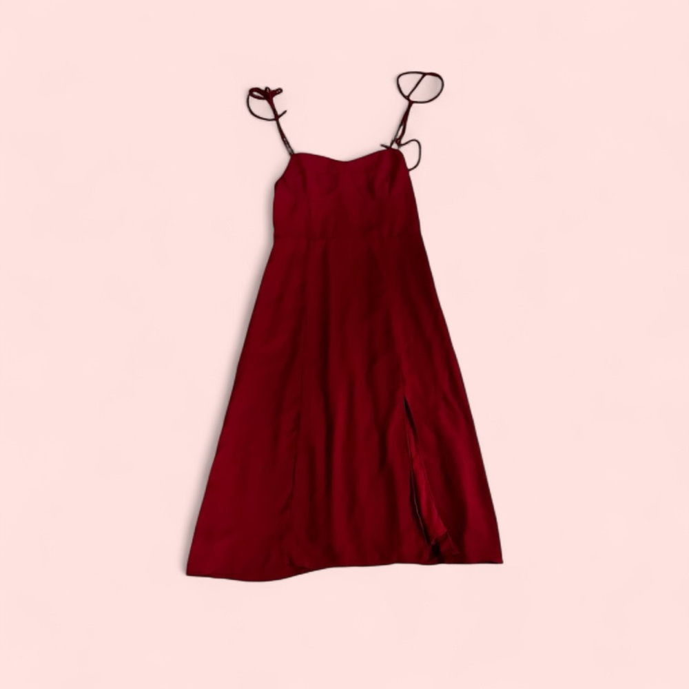Elegant Red Spaghetti Strap Dress